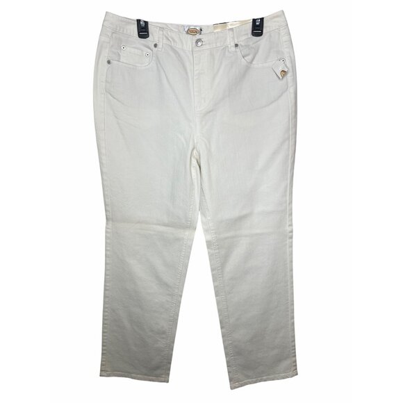 Talbots Boot Leg White Stretch Denim Jeans Womens Fit Size 14M - Picture 6 of 14